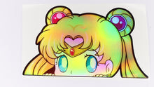 Load and play video in Gallery viewer, Usagi Tsukino (Sailor Moon) Peeker Anime Holographic Decal
