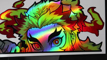 Load and play video in Gallery viewer, Kyojuro Rengoku (Demon Slayer) Peeker Anime Holographic Decals