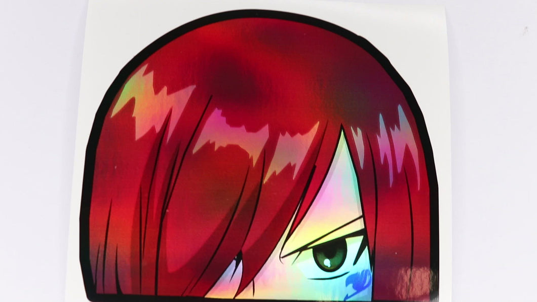 Erza Scarlet (Fairy Tail) Peeker Anime Decals Holographic Decals