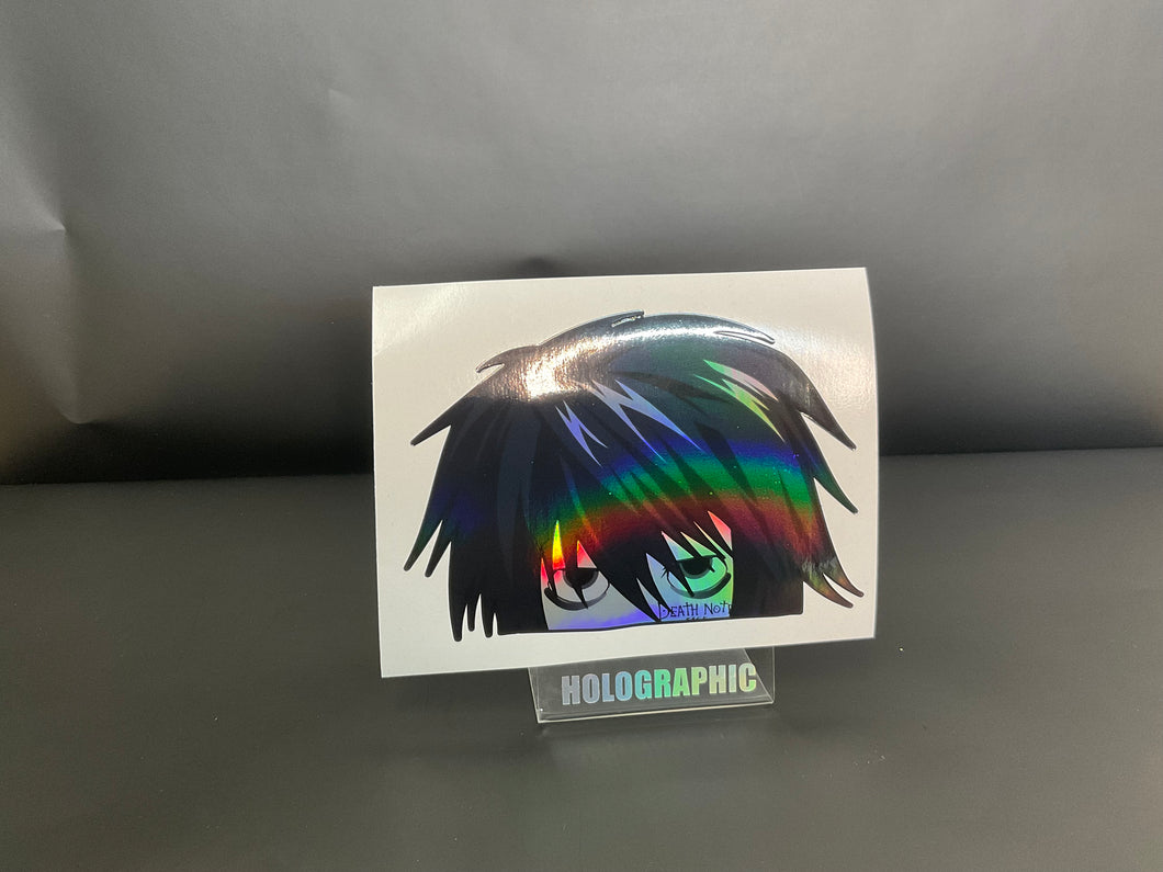 L  (Death Note) Sticker Anime Decal Peeker Holographic