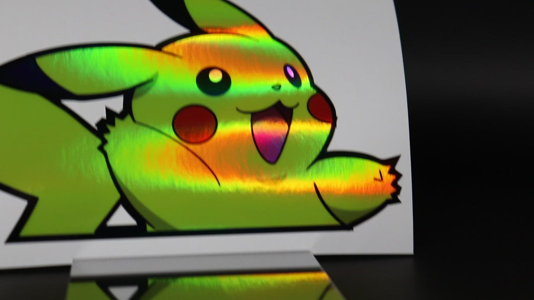 Pikachu (Pokémon) Peeker Anime Decals Holographic
