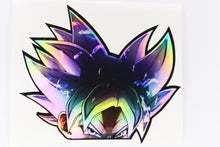 Load image into Gallery viewer, Goku &quot;Ultra Instinct&quot; (Dragon Ball Z) Peeker Anime Decals Holographic Decals
