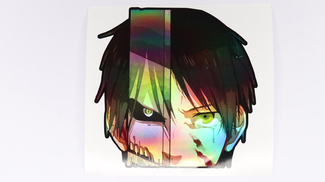 Eren Yeager (Attack On Titan) Peeker Anime Holographic Decals